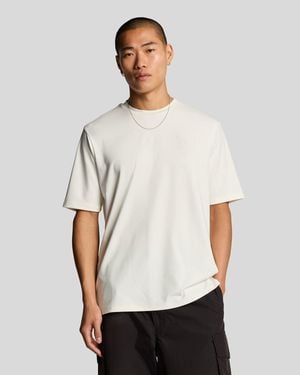Lyle & Scott Neopren-T-Shirt Mit Einsätzen – Off - Weiß