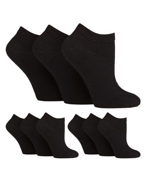 Gentle Grip 9 Paar Damen Diabetiker Trainingssocken - Schwarz