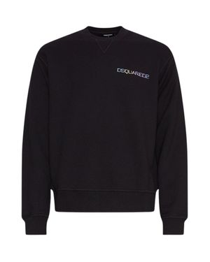 DSquared² Palm Beach Logo Cool Fit Schwarzes Sweatshirt - Blau