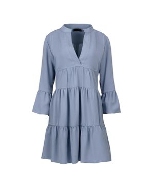 Conquista Himmelblaues Lockeres A-Linien-Kleid