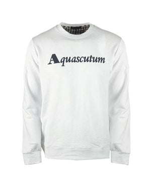 Aquascutum Erwachsenen Box Logo Sweatshirt - Weiß