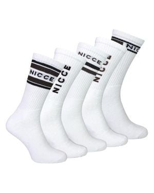 Nicce London 5Er-Pack Herren Crew Socken - Weiß
