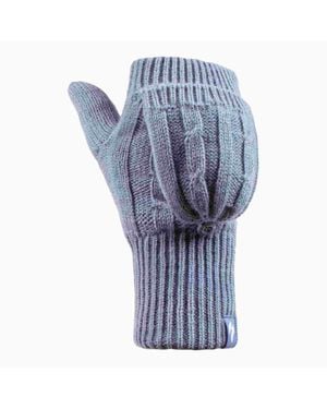 Heat Holders Damen Kabelstrick 2.3 Tog Thermo Winter Fäustlinge Mit Umwandel-Funktion - Blau