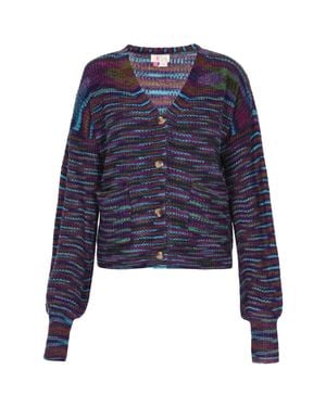 IZIA Strickjacke Damen Violett Mehrfarbig - Blau