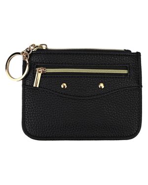 Black Moon Damen Kunstleder Kartenetui Schlanker Geldbeutel Mehrere Kartenfächer Kompaktes Design - Schwarz