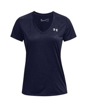 Under Armour T-Shirt Für Damen, V-Ausschnitt, Lose Passform (Mitternachtsblau)