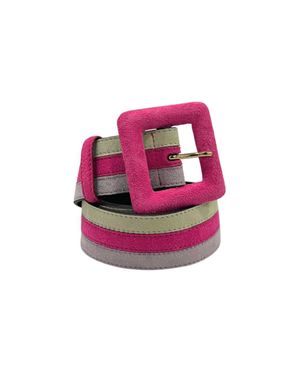 Borbonese Mehrfarbiger Leder Damen Gürtel - Pink
