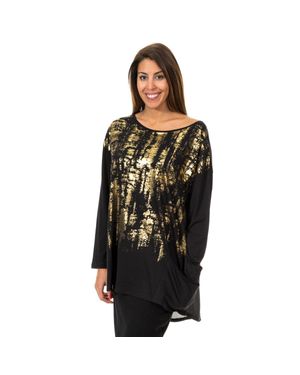Met Langarm-T-Shirt Mit Boot-Ausschnitt Für Frauen 10Dml0437 - Schwarz