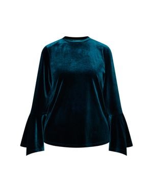 Usha Samtshirt Damen Benzin - Blau