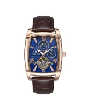 Heritor Heritor Automatikuhr Valentin Mit Lederarmband Und Datum - Blau