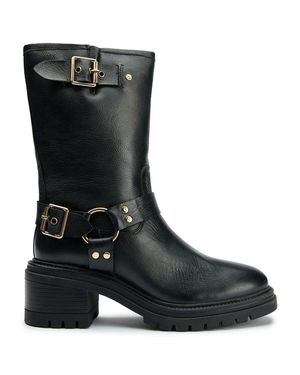 Sole Grunge Biker-Stiefel - Schwarz
