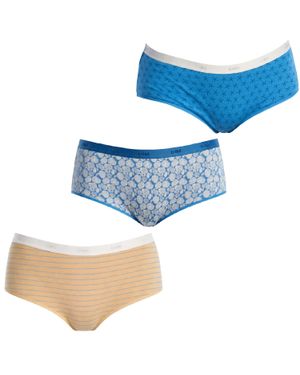DIM Pack-3 Los New York Culottes Mit Innenteil D4C20 - Blau