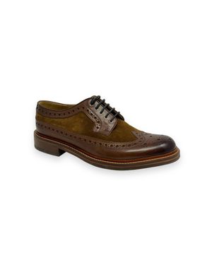 Chapman & Moore Chapman & Moore Longwing Brogue Leder/Suede Herren Mahagoni/Tabak Schuhe - Braun
