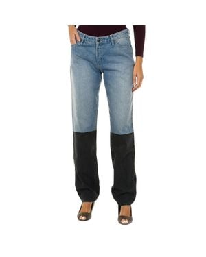 Armani Lange Gerade Geschnittene Denim-Hose 6Y5J15-5Dwsz Frau - Blau