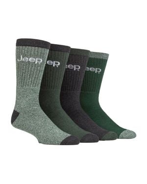 Jeep Herren 4Er Pack Recycelte Baumwoll-Stiefelsocken - Grün