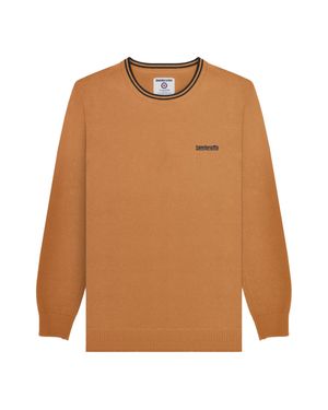 Lambretta Pullover Mit Kontrastfarbenen Streifen Für Herren (Tabak/Marineblau) - Braun
