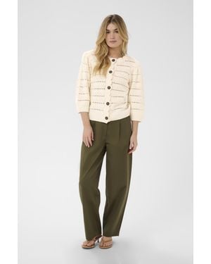Saint Tropez Strickjacke Riversz Strickjacke Gerade Passform - Natur