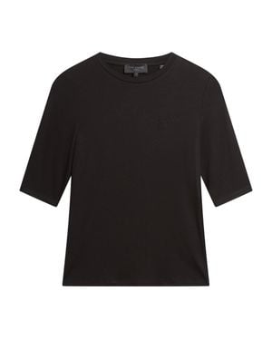 Ted Baker Casy Figurbetontes Kurzarm-Top Mit Markenlogo - Schwarz