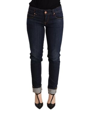 Acht Skinny Jeans Dunkler Waschen - Blau