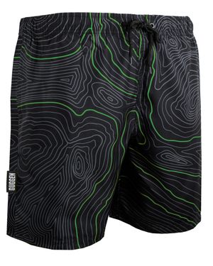 GUGGEN Mountain Herren Badehose Streifen Lässige Boardshorts Linien Muster - Schwarz