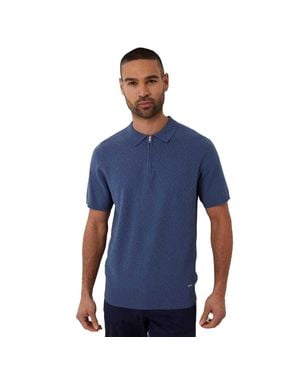 Threadbare "Whittley" Poloshirt Für Herren, Kurzärmlig (Denim) - Blau