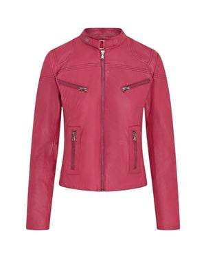 Infinity Leather Slim-Fit Bikerjacke Aus Leder Für Damen – Maldon - Rot