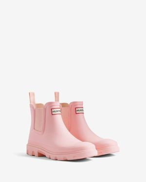 HUNTER Downpour Chelsea Gummi Damen Gummistiefel - Pink