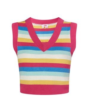 myMo Strickpullunder Damen Rosa Mehrfarbig - Grau