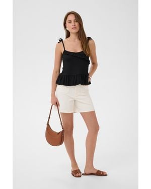 Kaffe Kurzarm-Bluse Kakristina Kurzarm-Bluse Regular Fit - Schwarz