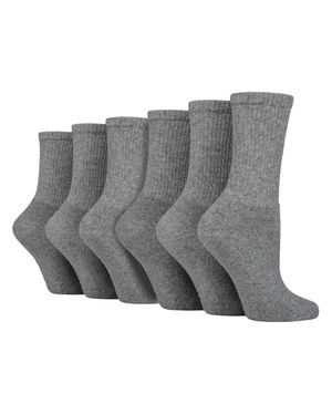 SOCKSHOP TORE 6Er-Pack Damen Crew-Sportsocken Aus Weicher Baumwolle - Grau