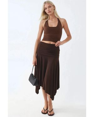 Busem Asymmetrischer Midirock Mit Drapierungsdetail - Schwarz