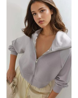 Busem Entspanntes Passform Sweatshirt Mit Reißverschluss - Grau