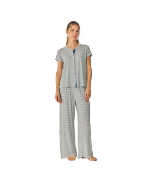 J&j Brothers Damen Sommerpyjamas Mit Lässigen Langen Hosen Jjb28 - Grau