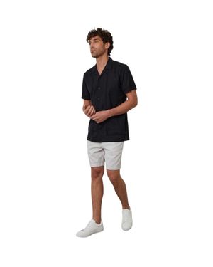 Threadbare Bowlinghemd Für Herren, Mit Kragen, Kurzärmlig - Schwarz