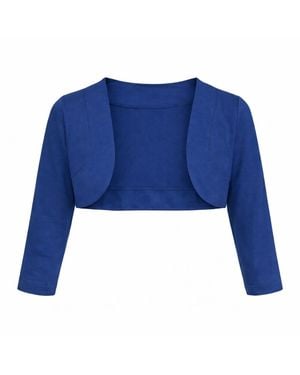 Conquista Elegantes, Kurzes Bolerohemd Mit 3/4-Ärmeln - Blau