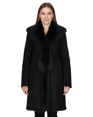 Infinity Leather Schwarzer Damen-Trenchcoat Aus Toskanischem Schafveloursleder – Celeste