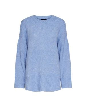 Pieces Pullover Für Herren/Damen Überschnittene Schulter, Leger (Hortensie) - Blau