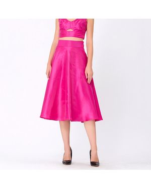 Smart & Joy Ausgestellter Taft-Rock - Pink