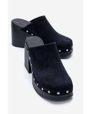Forever & Always Shoes Bellune Leder-Sandale Mit Blockabsatz Und Plateausohle - Blau