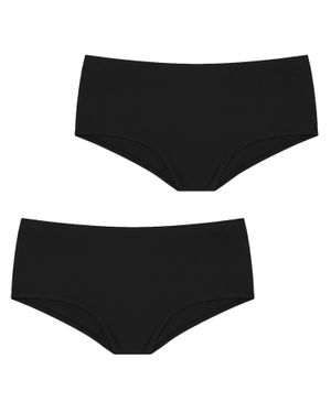 Q En 2Er-Pack Damen High-Cut Panties Micromodal Q108 - Schwarz