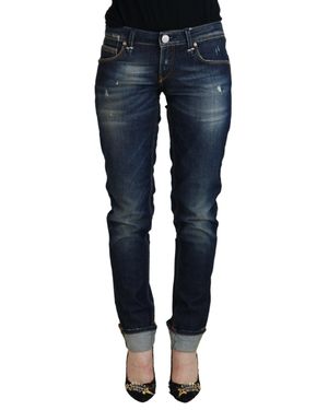 Acht Skinny Jeans Mit Distressed Details - Blau