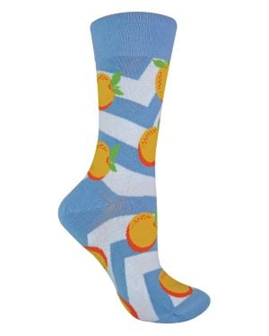 Sock Snob Talkie-Socken Damen-Socken Aus Baumwolle Mit Schrulligem, Flippigem Design Und Fruchtmuster - Blau