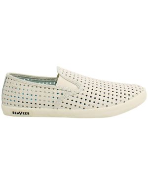 Seavees Baja Portal Damen Graue Plimsolls - Weiß