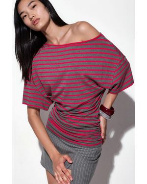 Busem Gestreifte Bootcut-Jerseybluse - Rot