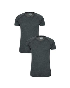 Mountain Warehouse "Summit" T-Shirt Für Herren (2Er-Pack) (Dunkelgrau)