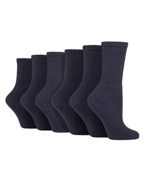 SOCKSHOP TORE 6Er-Pack Damen Unifarbene Sportsocken - Blau