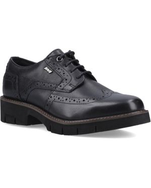 Pod Kacey Leder Damen Brogues Schuhe - Schwarz