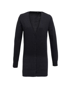 PREMIER Damen/Damen Langarm-Strickjacke Mit V-Ausschnitt - Blau