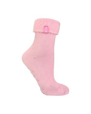 THMO 1Er-Pack Damen-Socken Mit Weichem Plüschfleece-Fußbett - Pink