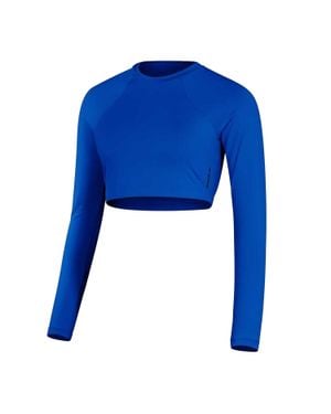 Speedo Kurzes Top Für Damen, Jersey, Athletisch, Raglanärmel - Blau